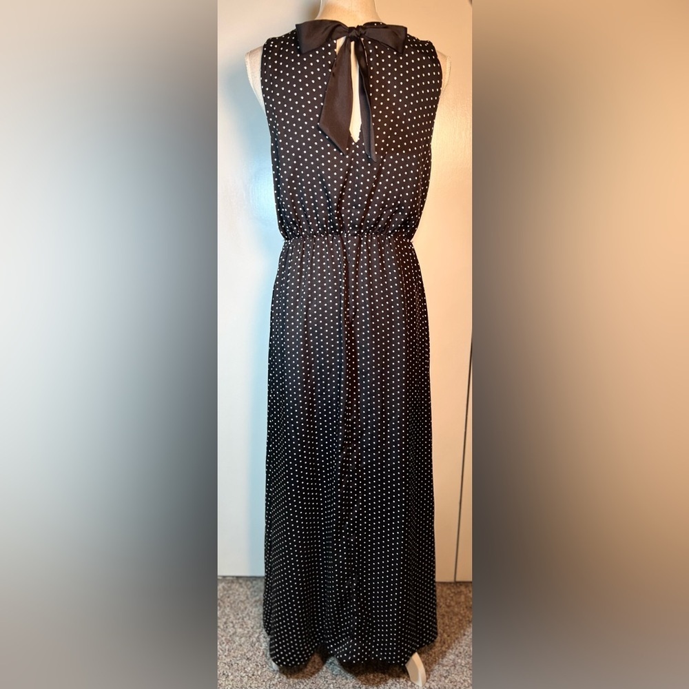 Draper James RSVP Maxi Formal/Bridesmaid Dress Black White Polka Dot Size M - Picture 4 of 8